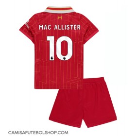 Camisa de time de futebol Liverpool Alexis Mac Allister #10 Replicas 1º Equipamento Infantil 2024-25 Manga Curta (+ Calças curtas)